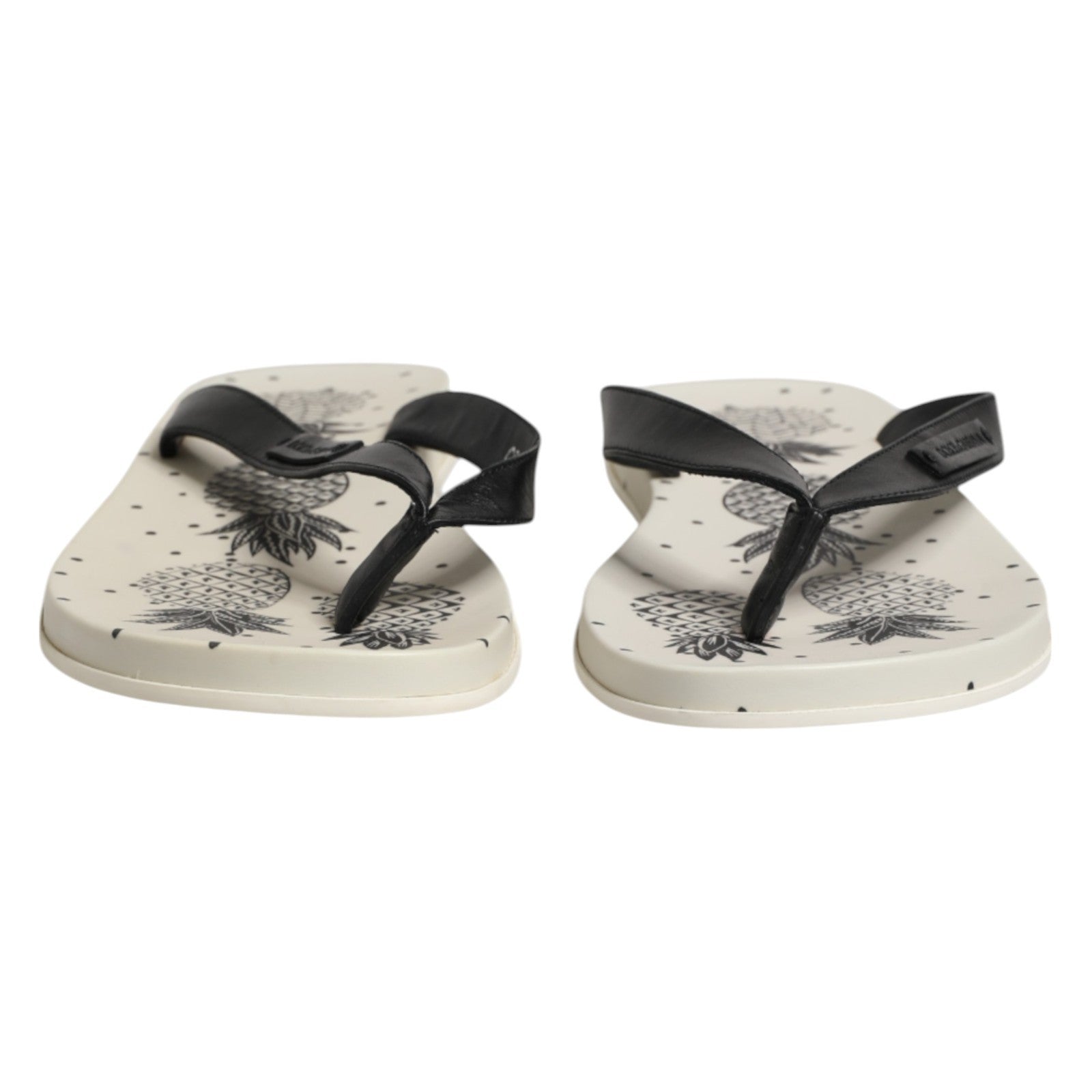 White Pineapple Print Slides Flip Flops Shoes