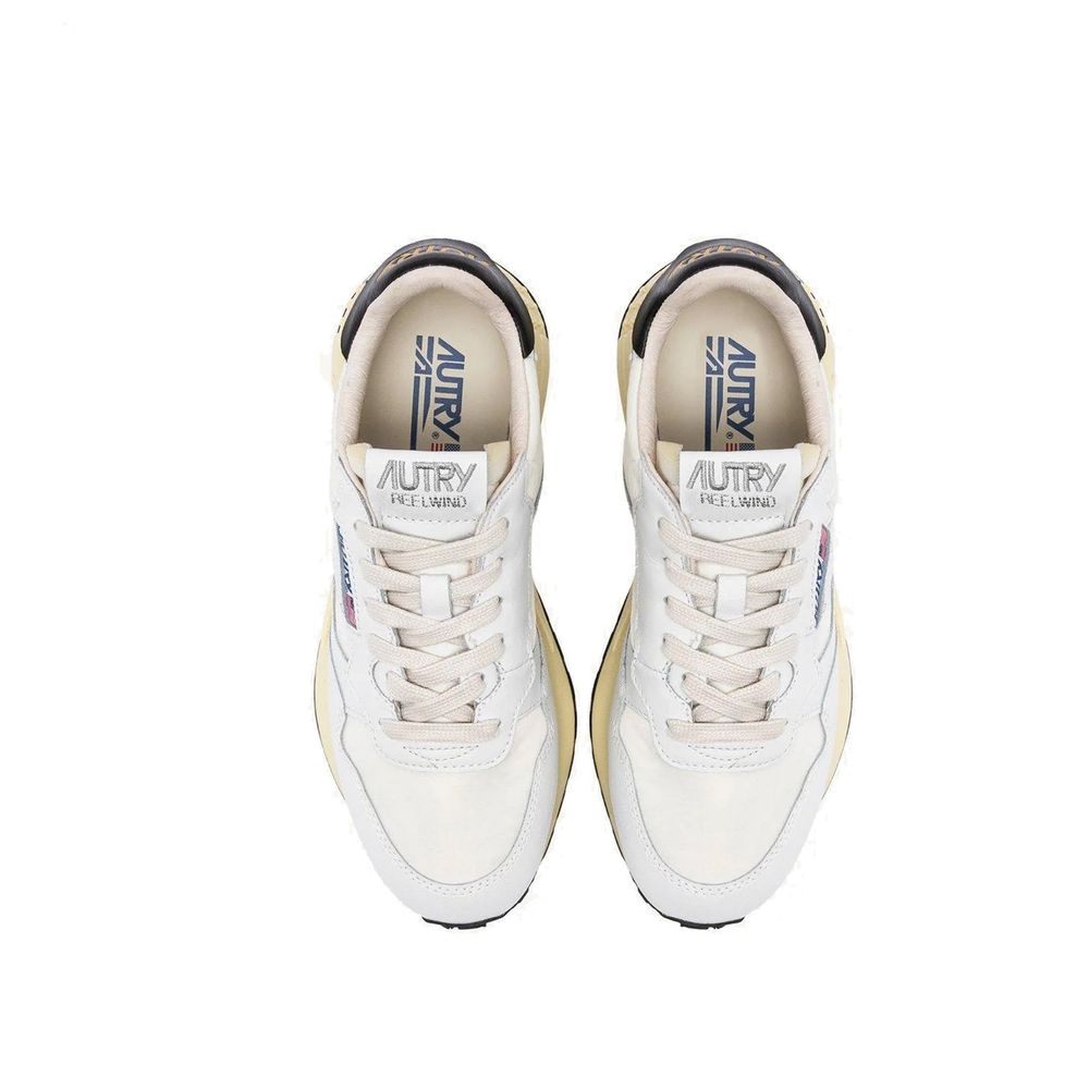 White Fabric Athletic Sneakers