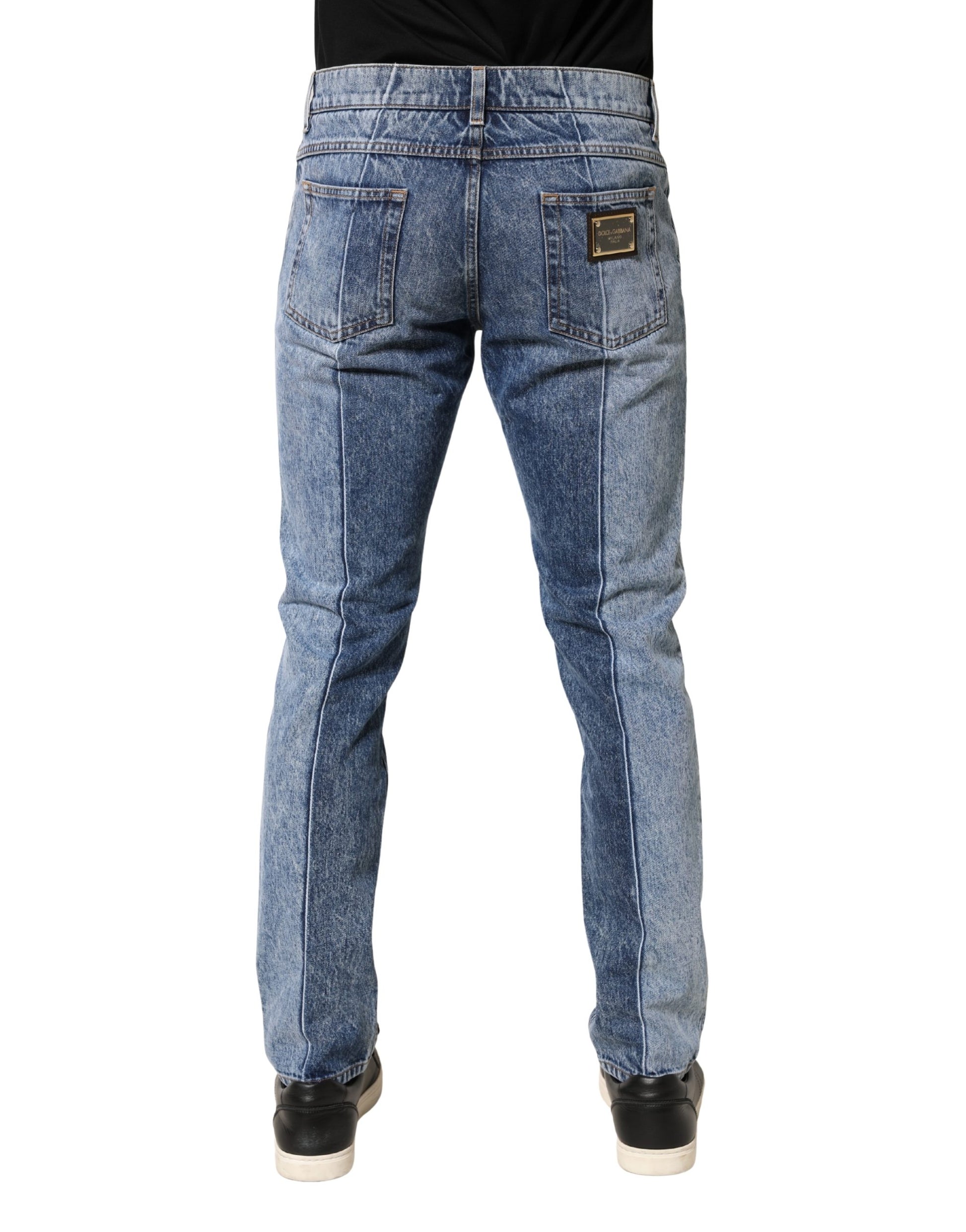 Two Tone Blue Cotton Regular Men Denim Jeans