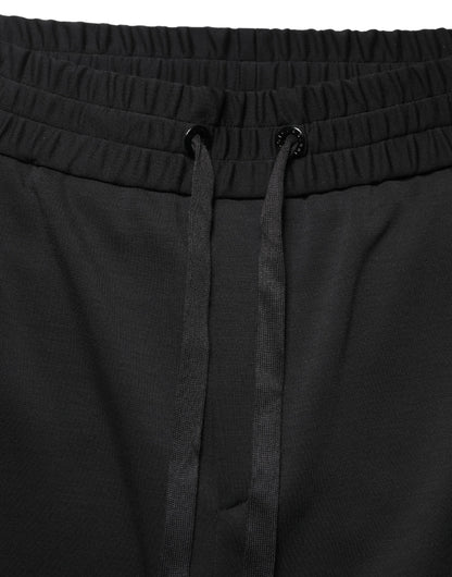Black Polyester Cargo Jogger Men Trouser Pants