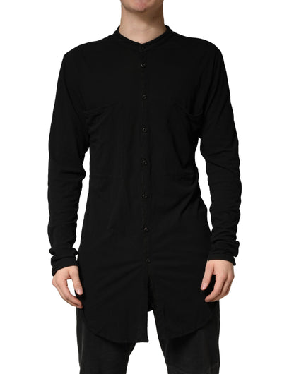 Black Button Down Long Sleeves Men Cardigan Sweater