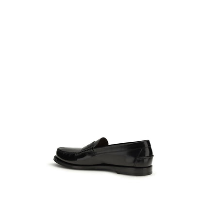 Black Calf Leather Bos Taurus Slip-On Loafers