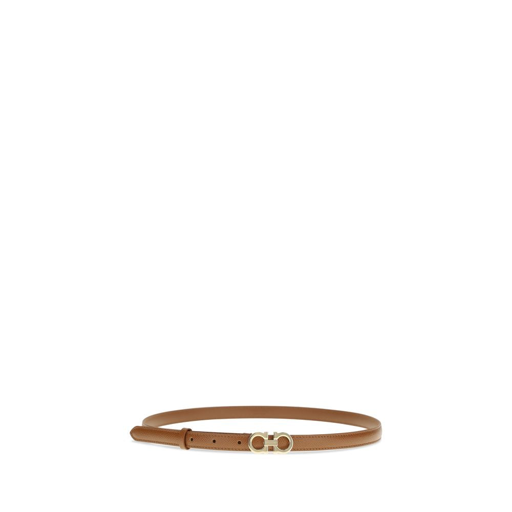 Beige Calf Leather Bos Taurus Thin Belt