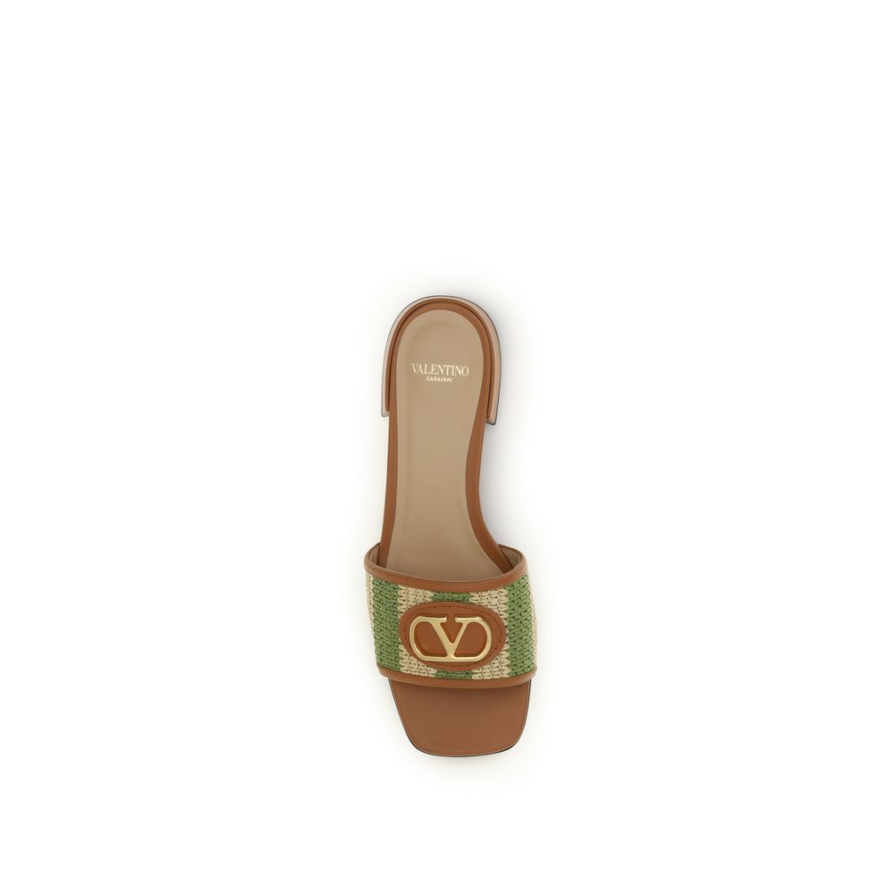 Multicolor Viscose Flat Sandals