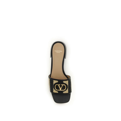 Multicolor Viscose Flat Sandals