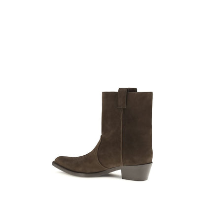 Brown Calf Leather Bos Taurus Ankle Boots