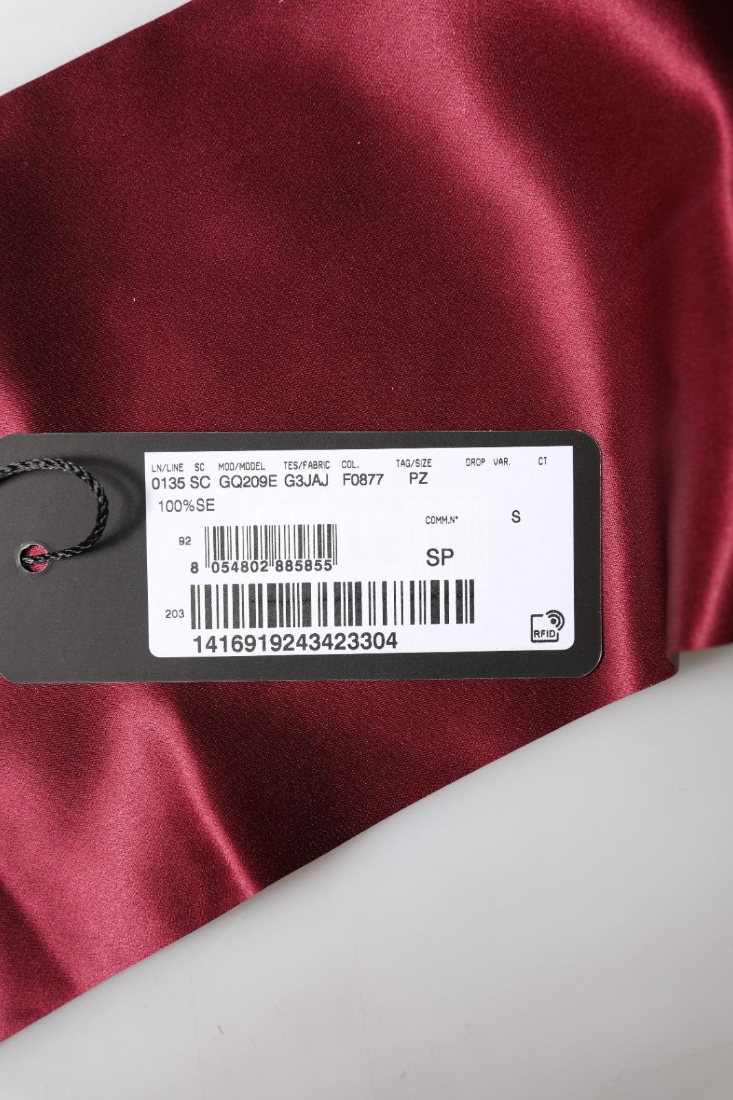 Red Satin Silk Fringes Men Foulard 137.5cm x14.5cm Scarf