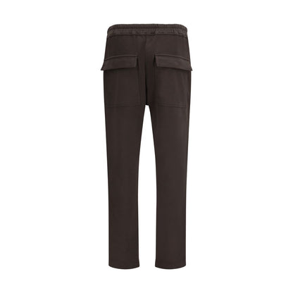 Brown Cotton Athletic Pants