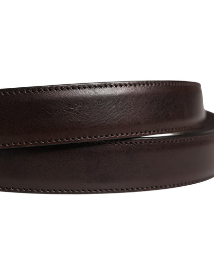 Men Brown Classic Leather Metal Buckle Belt