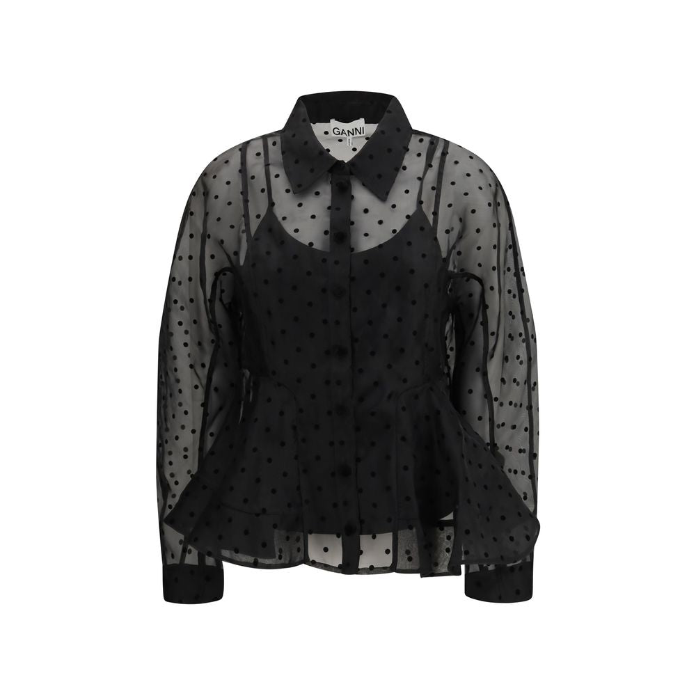 Black Recycled Polyester Pattern Shirt