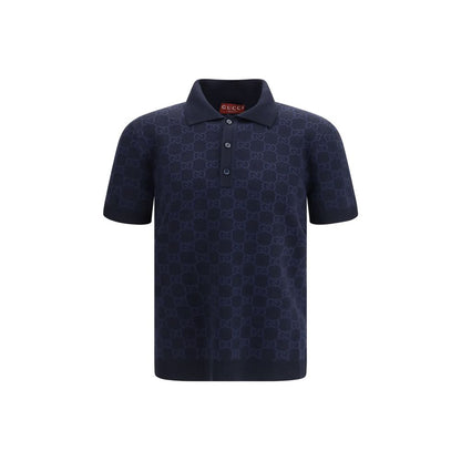 Blue Silk Polo Shirt
