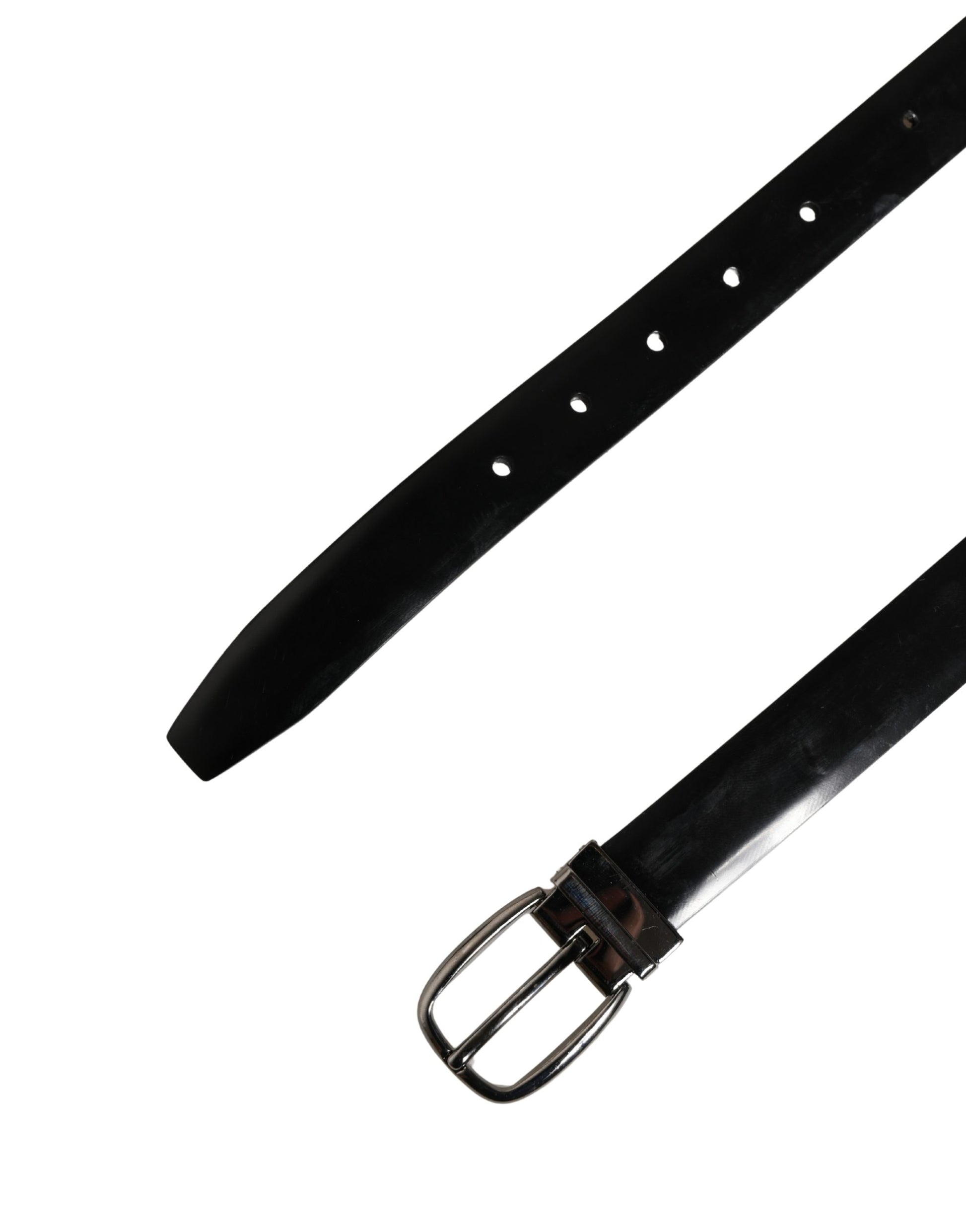 Men Black Classic Leather Metal Buckle Belt