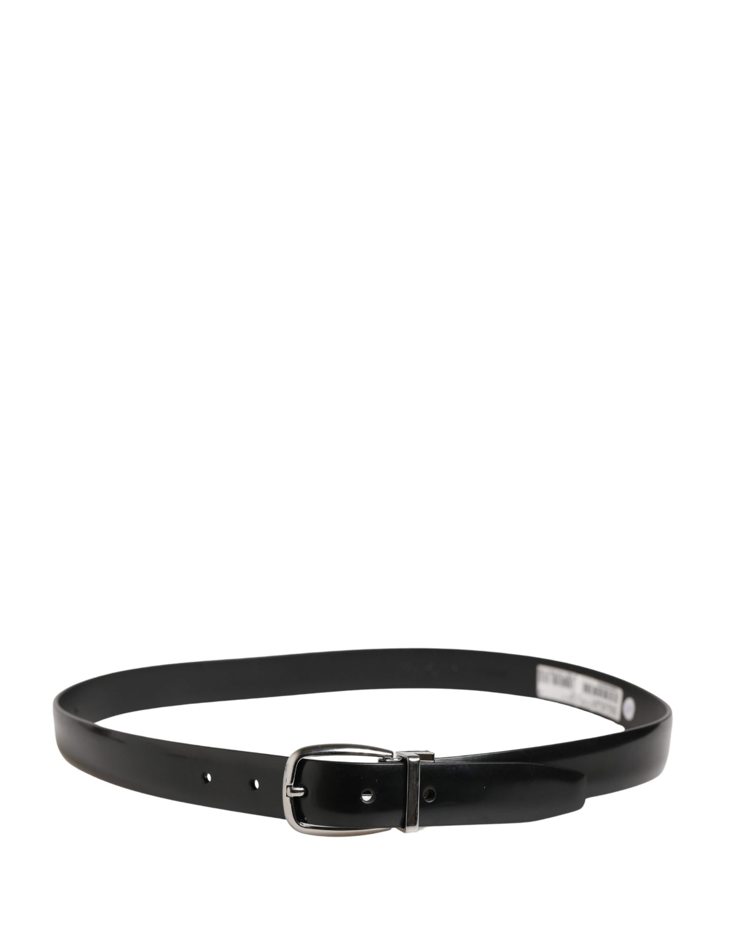 Men Black Classic Leather Metal Buckle Belt