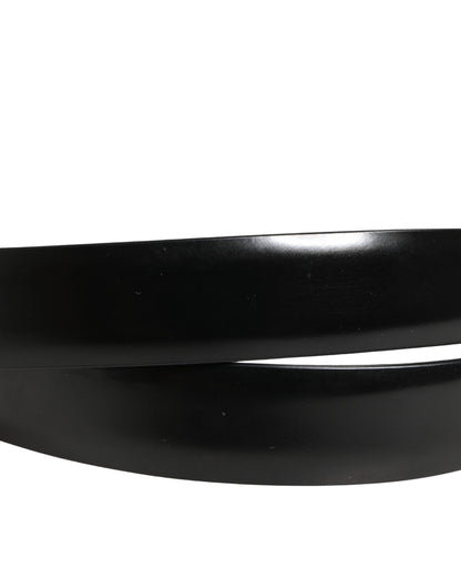 Men Black Classic Leather Metal Buckle Belt