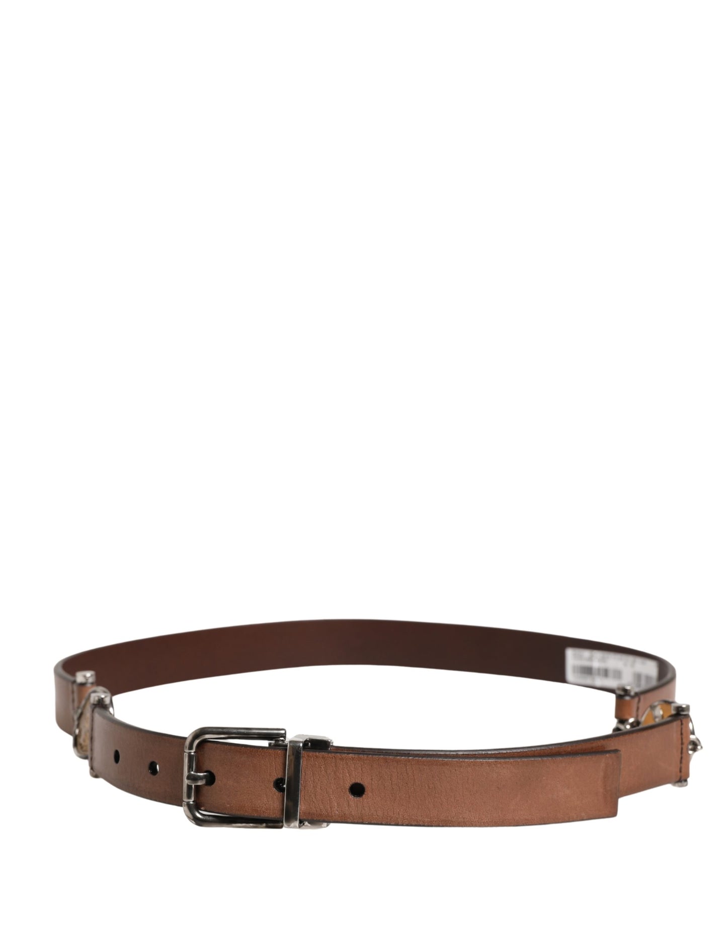 Men Brown Classic Leather Metal Buckle Belt