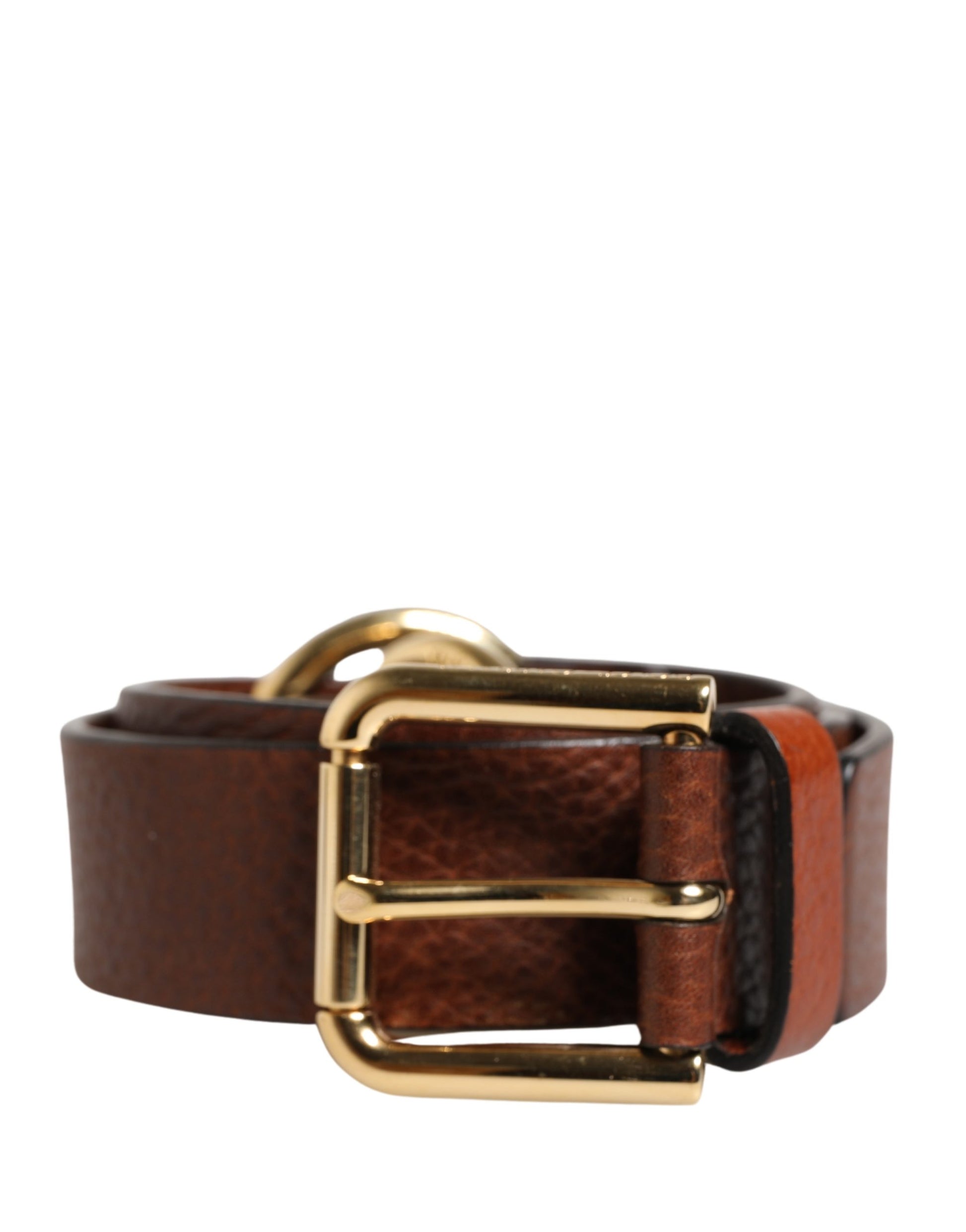 Men Brown Classic Leather Metal Buckle Belt