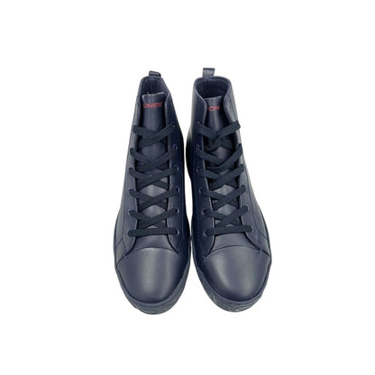 Blue Genuine Leather Men Sneaker