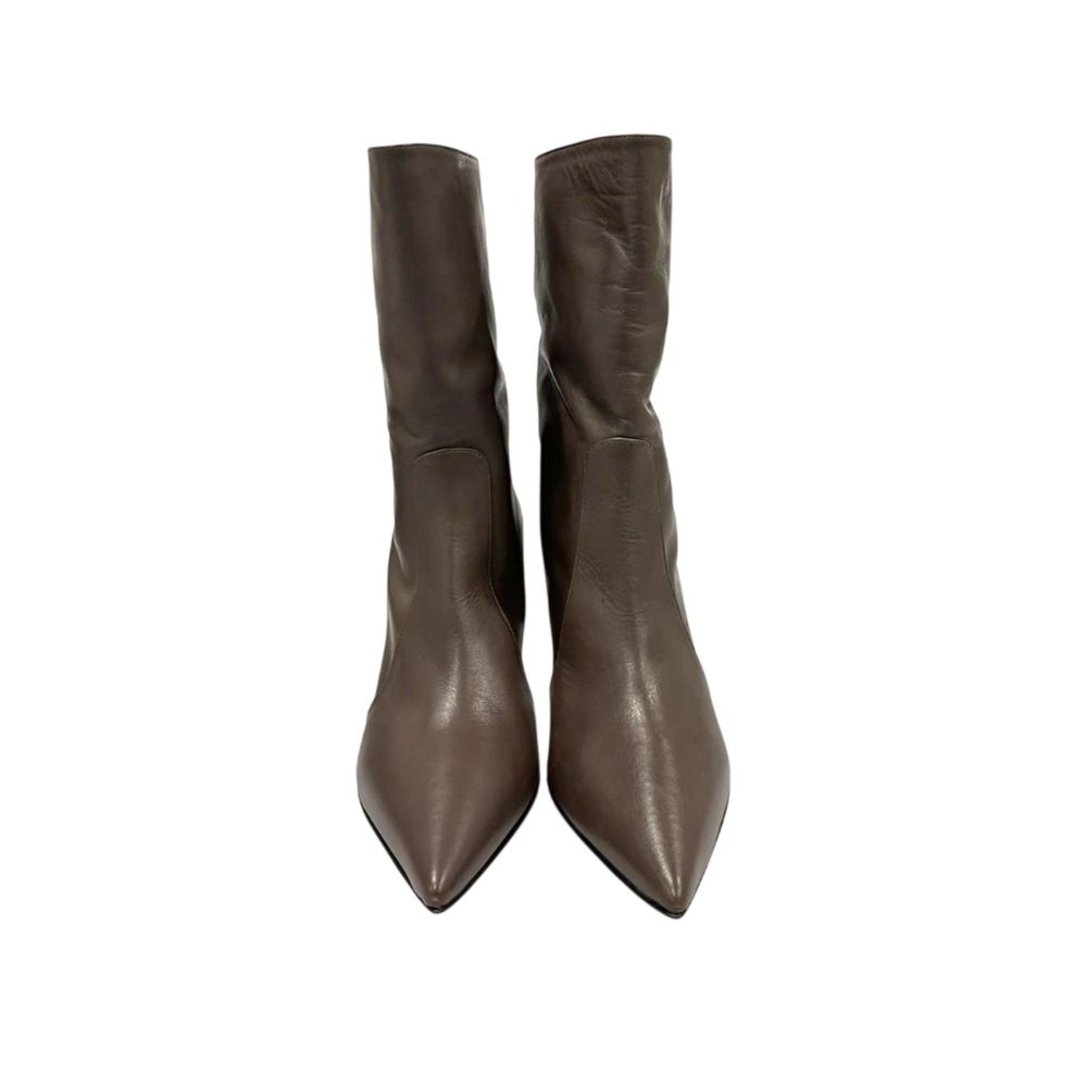 Brown Leather Women Boot