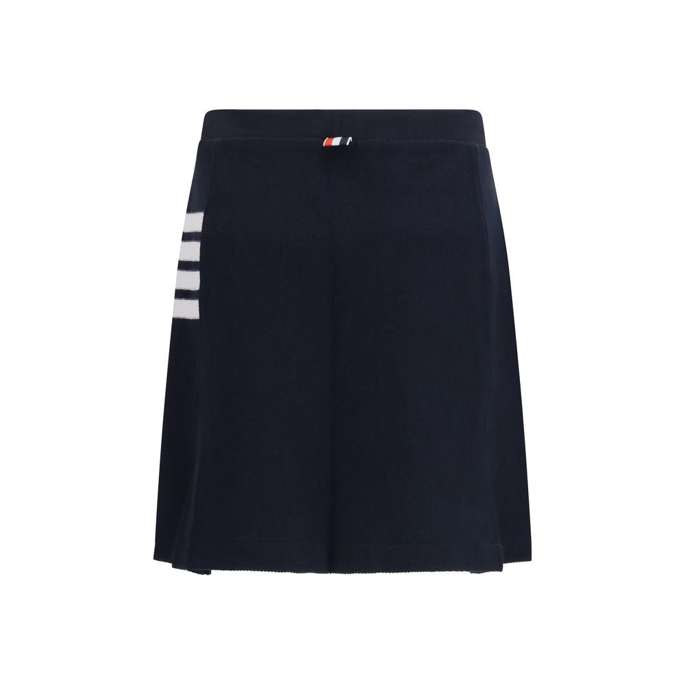 Blue Cotton Mini Skirt