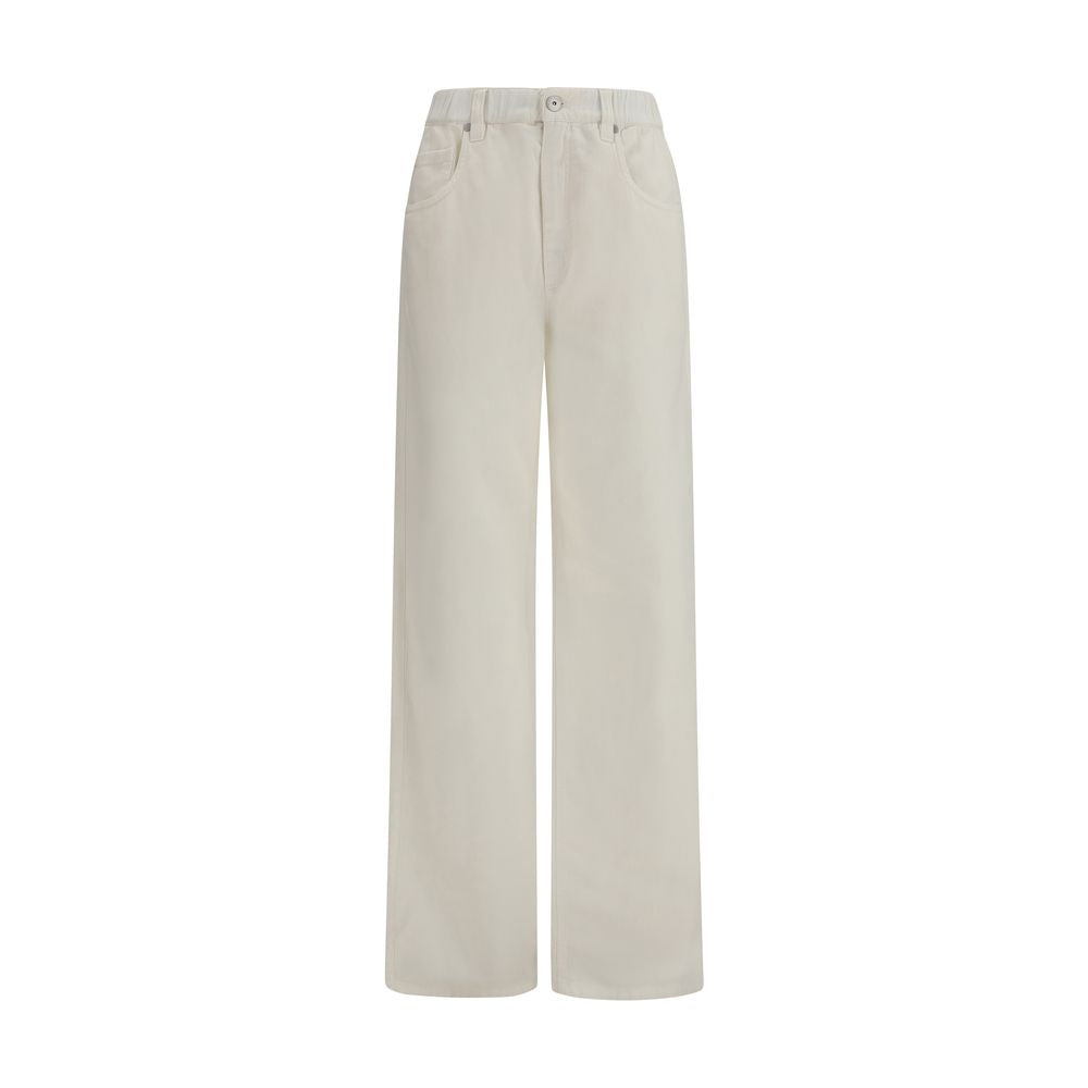 White Cotton Relaxed Fit Jeans