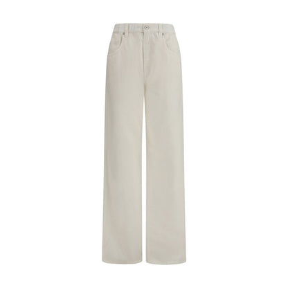 White Cotton Relaxed Fit Jeans
