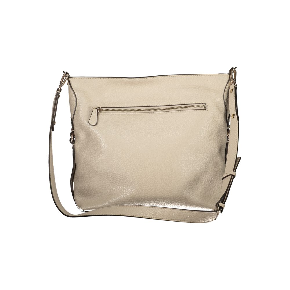 Beige Polyurethane Women's Handbag