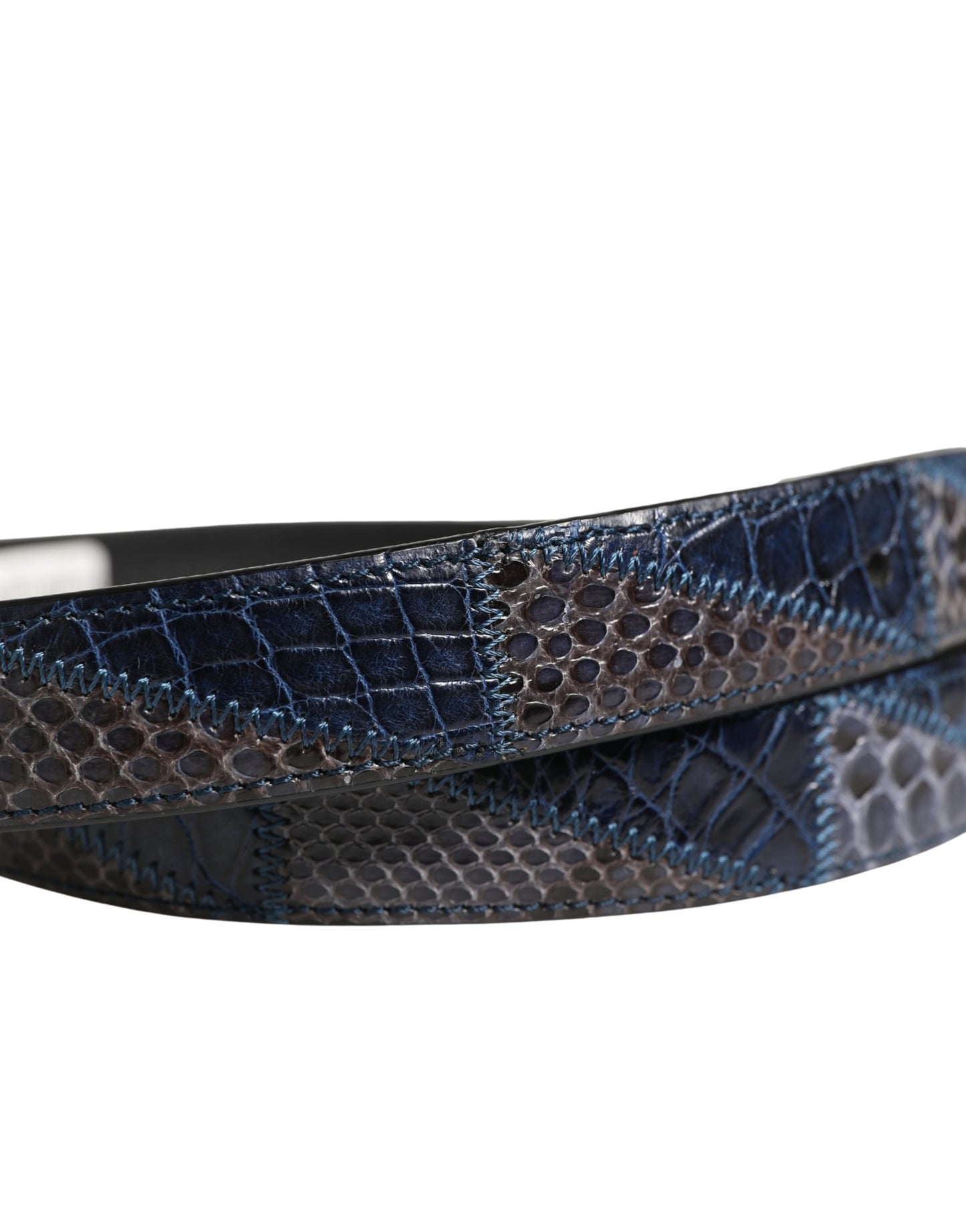 Men Multicolor Leather Metal Buckle Belt