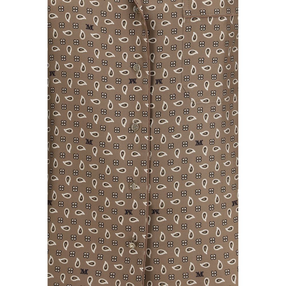 Brown Silk Pattern Shirt