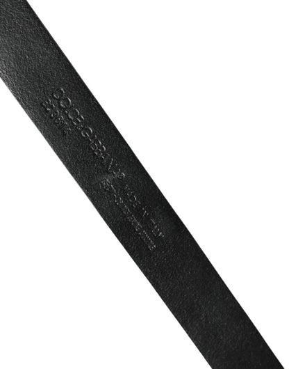 Men Black Exotic Leather Metal Buckle Belt