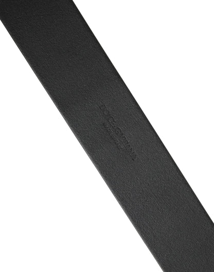 Men Black Classic Leather Metal Buckle Belt