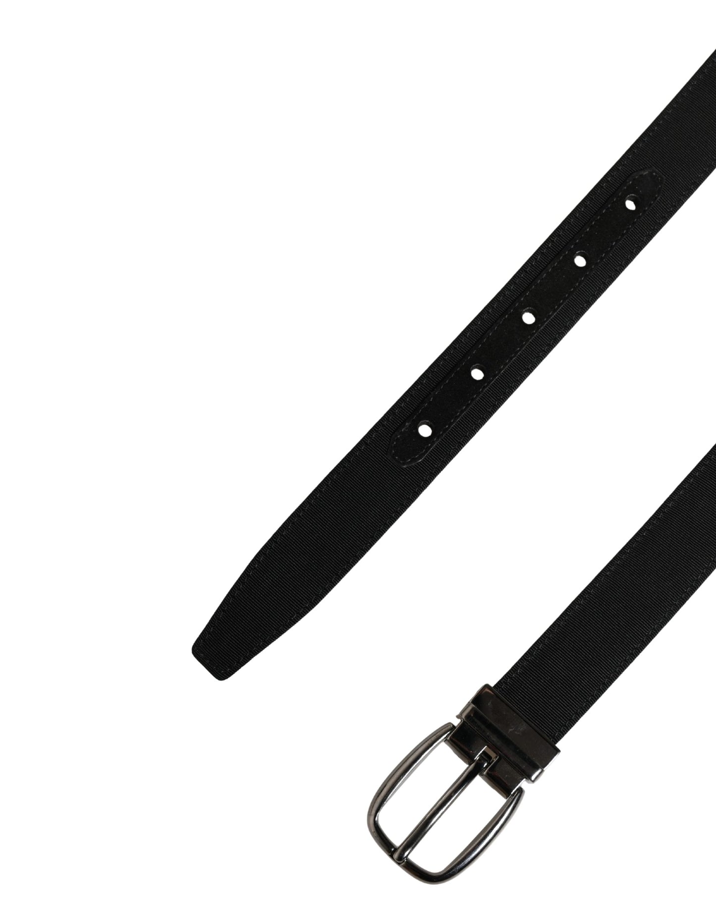 Men Black Viscose Silver Metal Buckle Belt