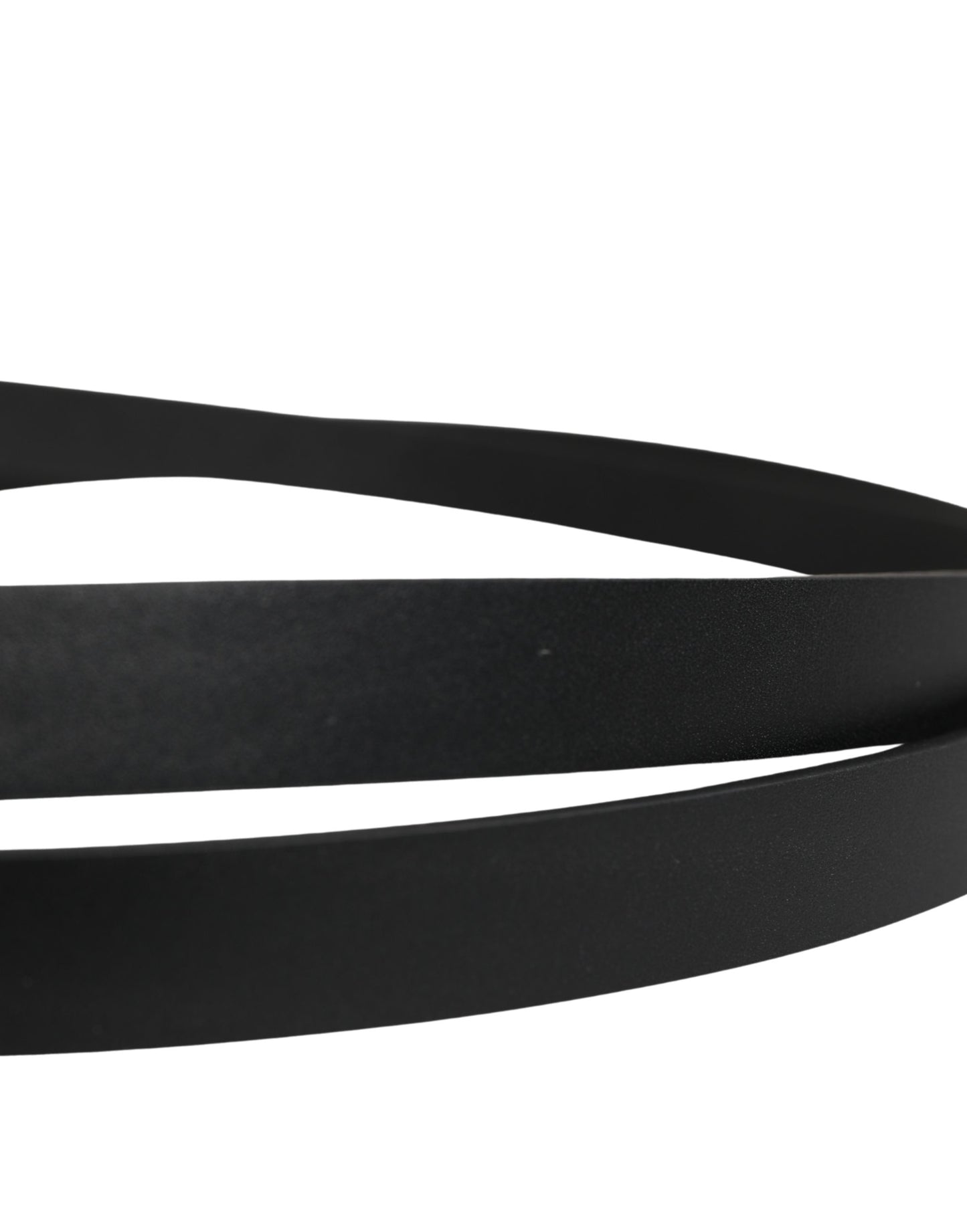 Men Black Leather Classic Metal Buckle Belt