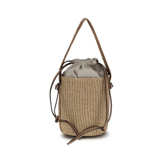 Beige Raffia Backet Bag