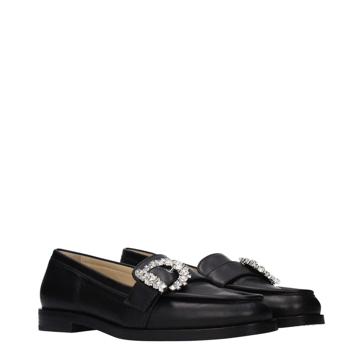 Black Leather Slip-On Loafers