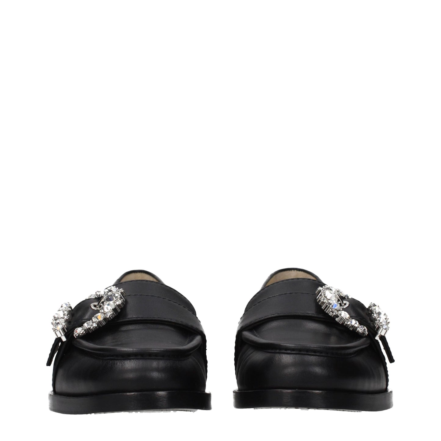 Black Leather Slip-On Loafers
