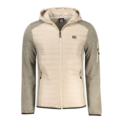 Beige Polyester Men's Jacket