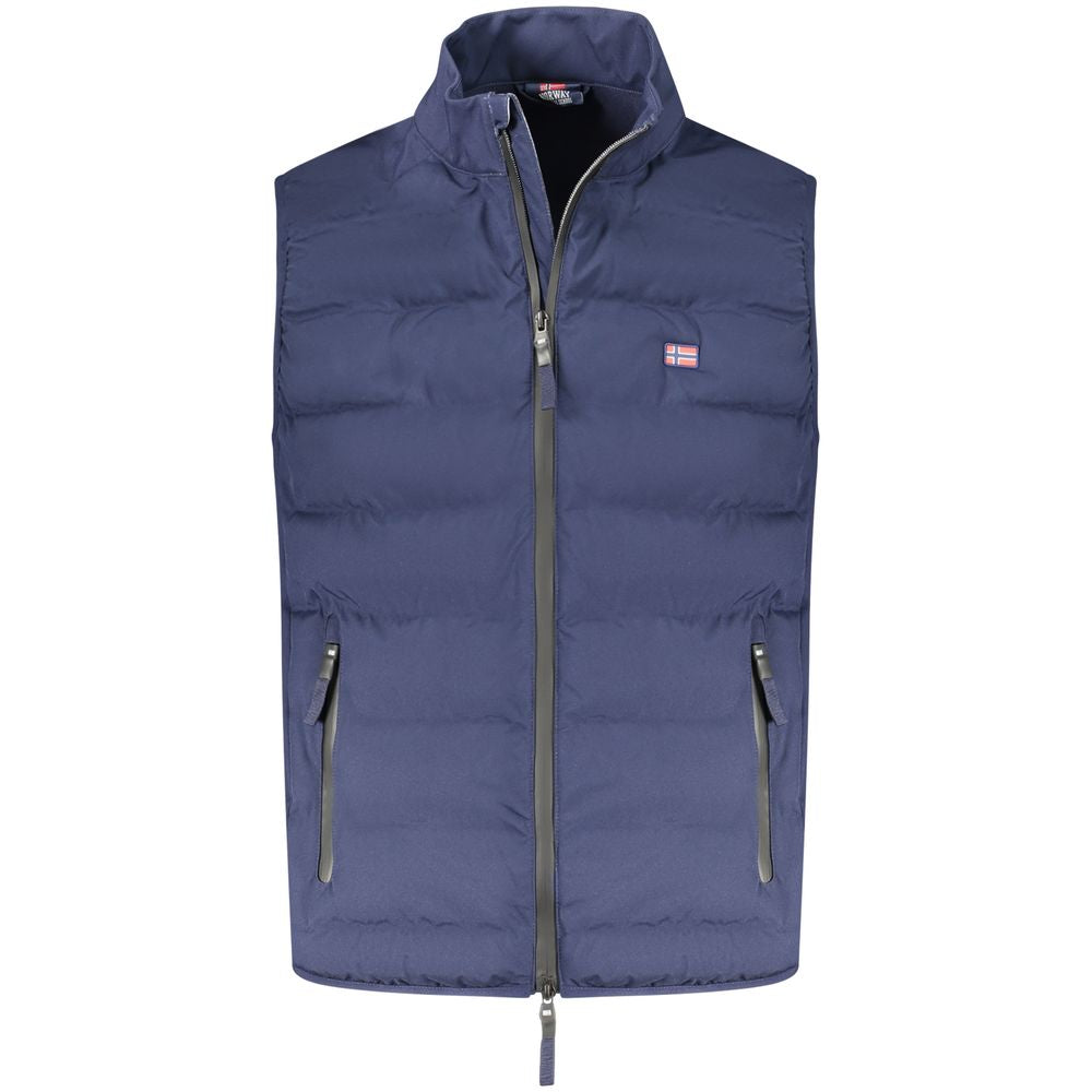 Blu Polyester Men's Vest