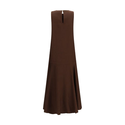 Brown Linen Casual Dress