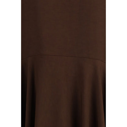 Brown Linen Casual Dress