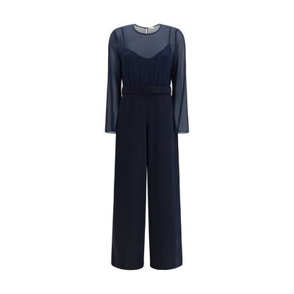 Blue Polyester Jumpsuit
