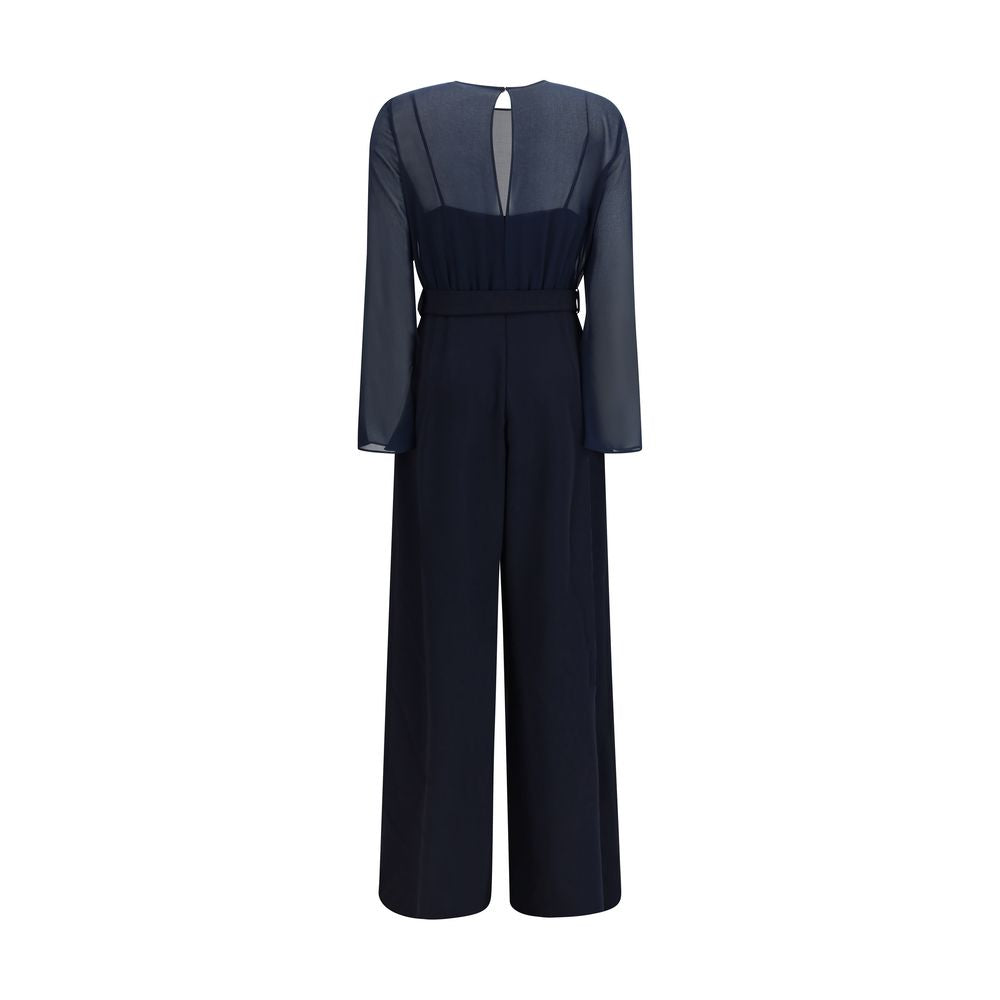 Blue Polyester Jumpsuit