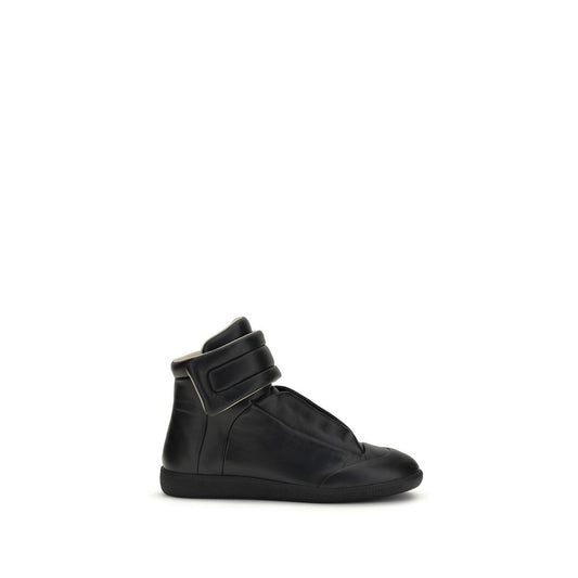Black Calf Leather Bos Taurus High Top Sneakers