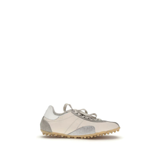 Beige Goatskin Athletic Sneakers