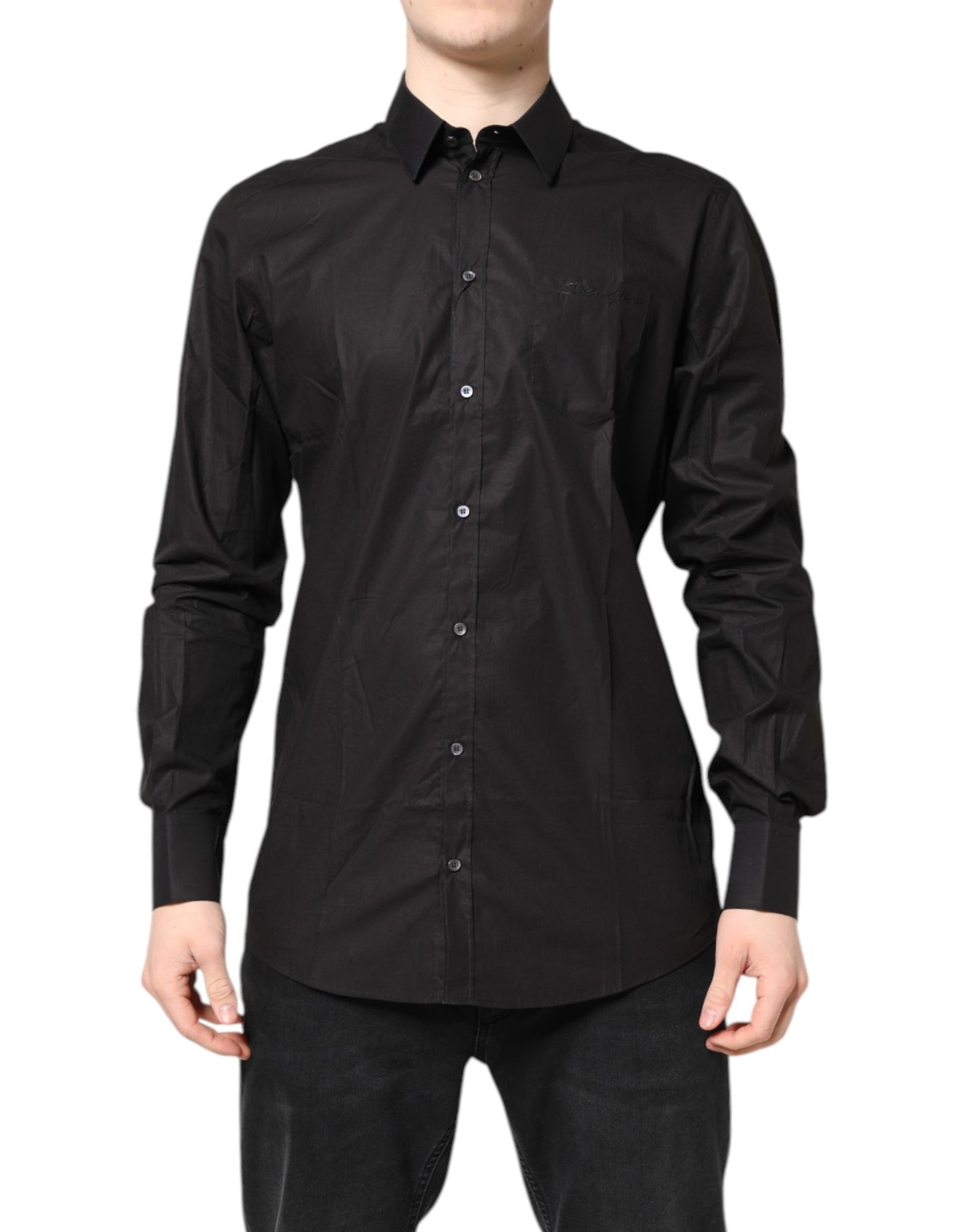 Black GOLD Cotton Collared Formal Dress Shirt