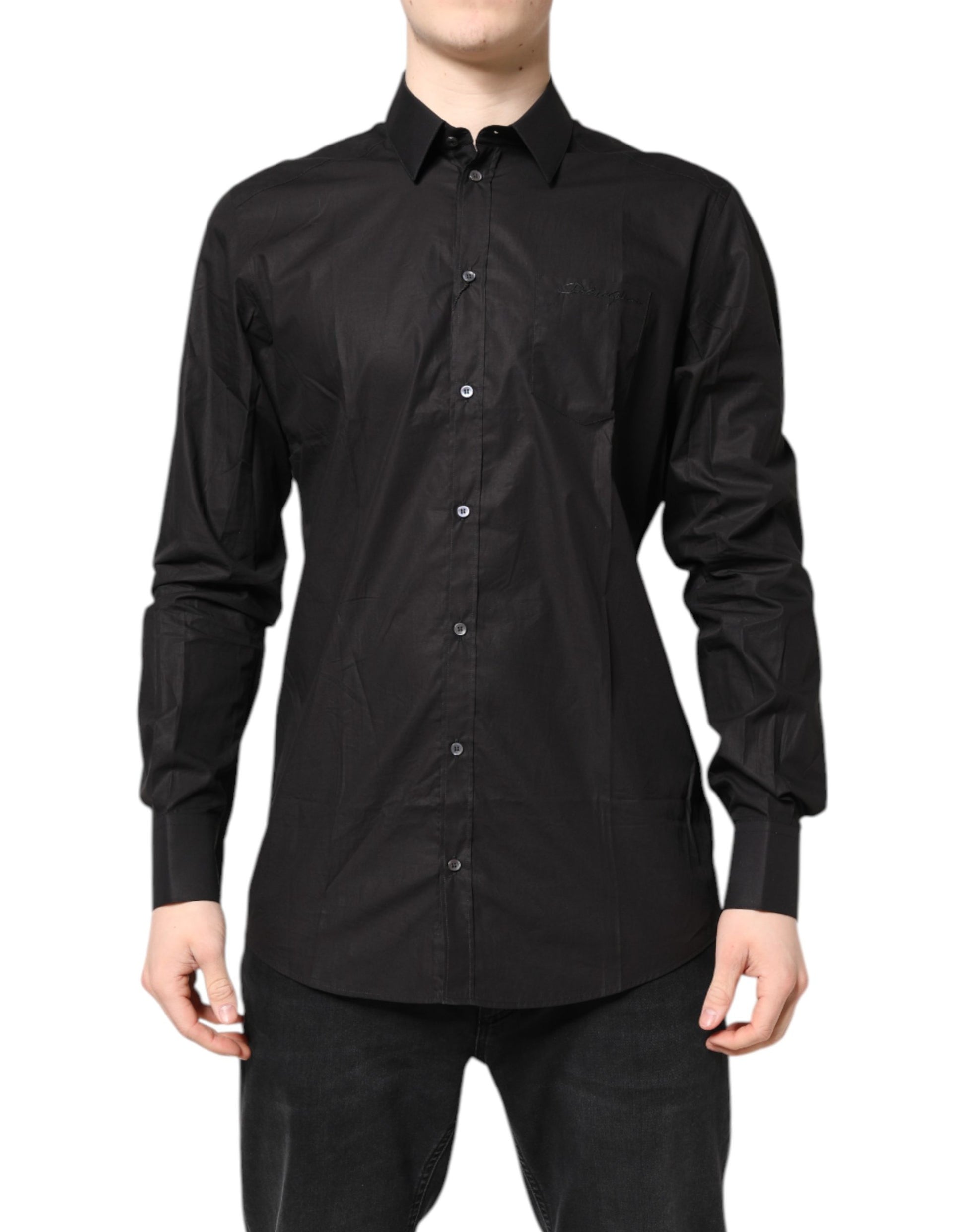 Black GOLD Cotton Collared Formal Dress Shirt
