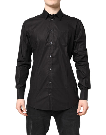 Black GOLD Cotton Collared Formal Dress Shirt