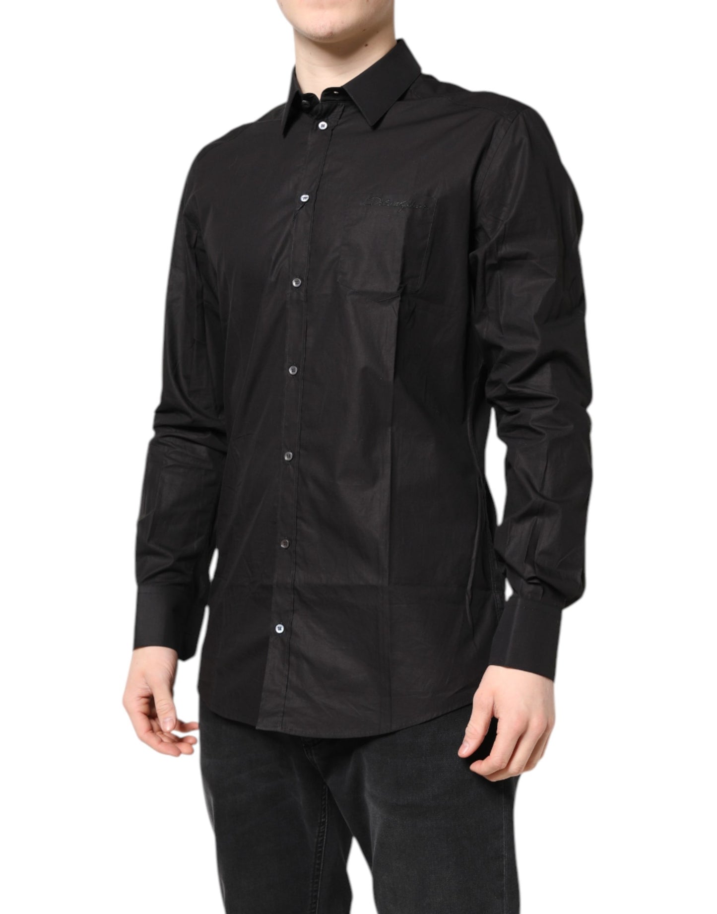 Black GOLD Cotton Collared Formal Dress Shirt