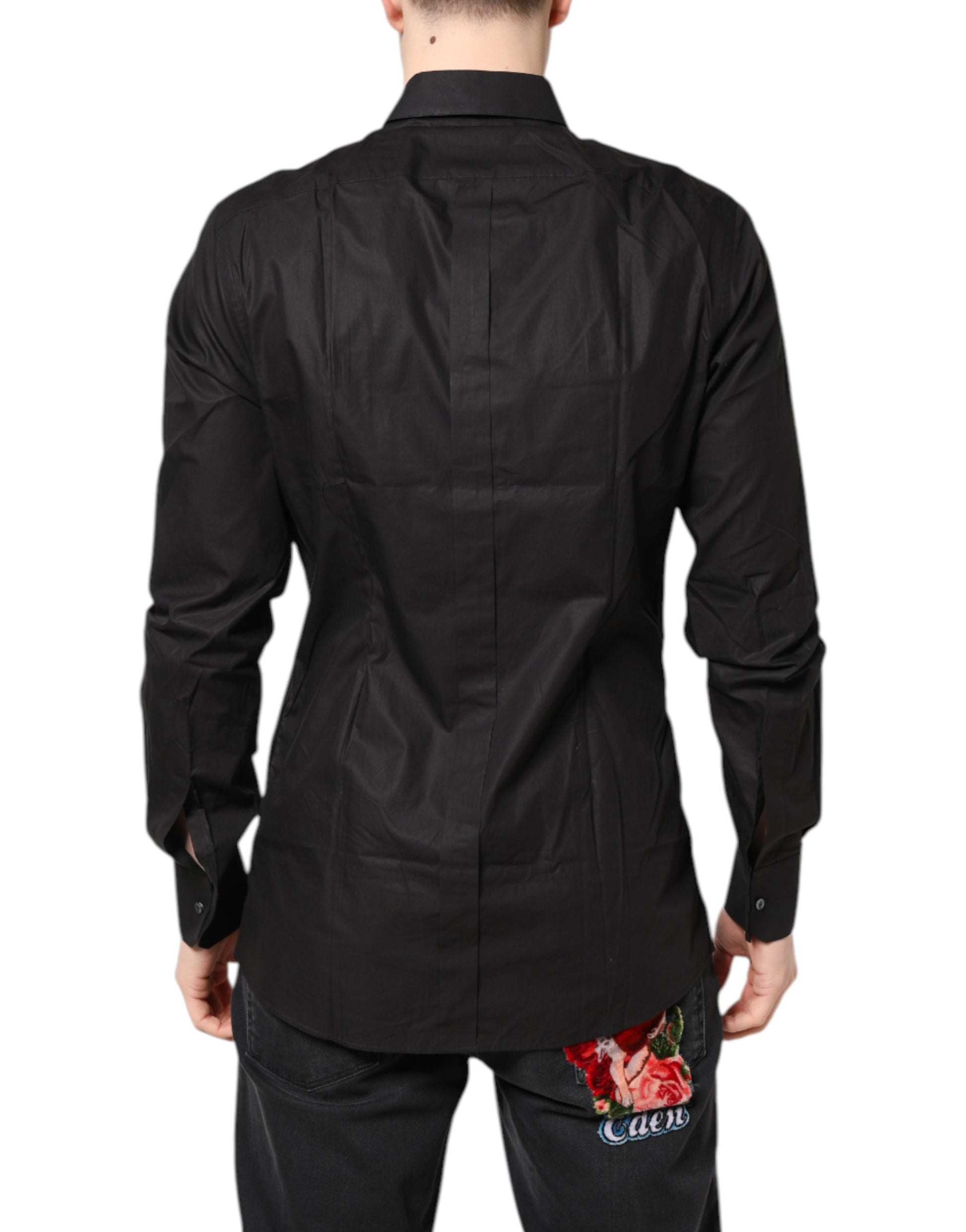 Black GOLD Cotton Collared Formal Dress Shirt