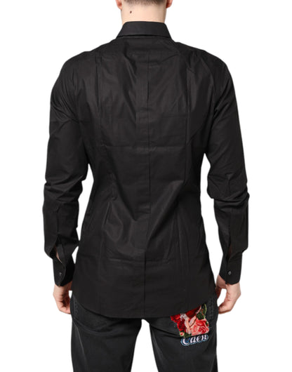 Black GOLD Cotton Collared Formal Dress Shirt