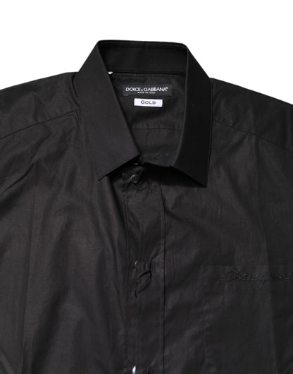 Black GOLD Cotton Collared Formal Dress Shirt